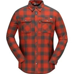 Norrona Svalbard Flannel Shirt Men - Rooibos Tea/Slate Grey -Norrona 358628 00 d 771524