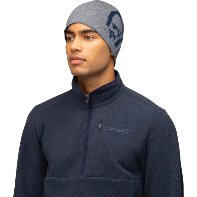 Norrona /29 Mid Cotton Logo Beanie - Grey Melange 2 Norrona /29 Mid Cotton Logo Beanie - Grey Melange - Image 2