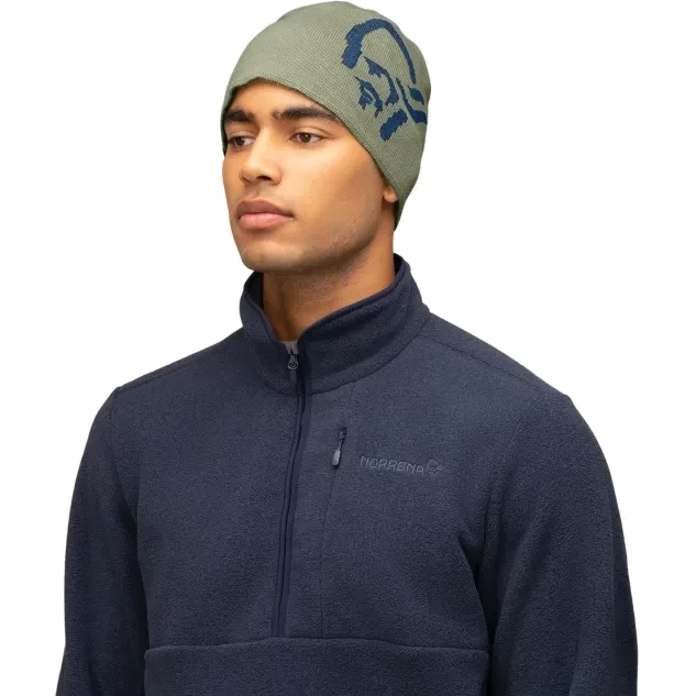 Norrona /29 Mid Cotton Logo Beanie - Loden Green 2 Norrona /29 Mid Cotton Logo Beanie - Loden Green - Image 2