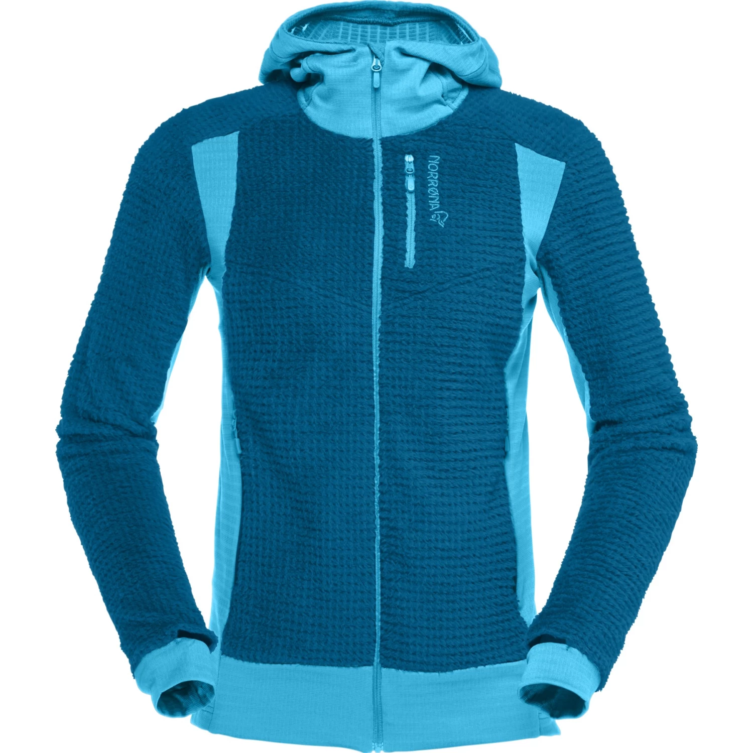 Norrona Falketind Alpha120 Zip Hood Women - Aquarius/Mykonos Blue 2 Norrona Falketind Alpha120 Zip Hood Women - Aquarius/Mykonos Blue - Image 2