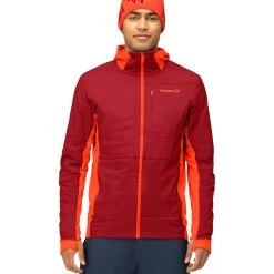 Norrona Falketind Alpha90 Insulated Zip Hood Jacket Men - Arednalin/Rhubarb