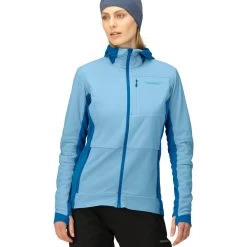 Norrona Falketind Alpha90 Insulated Zip Hood Jacket Women - Aquarius/Mykonos Blue