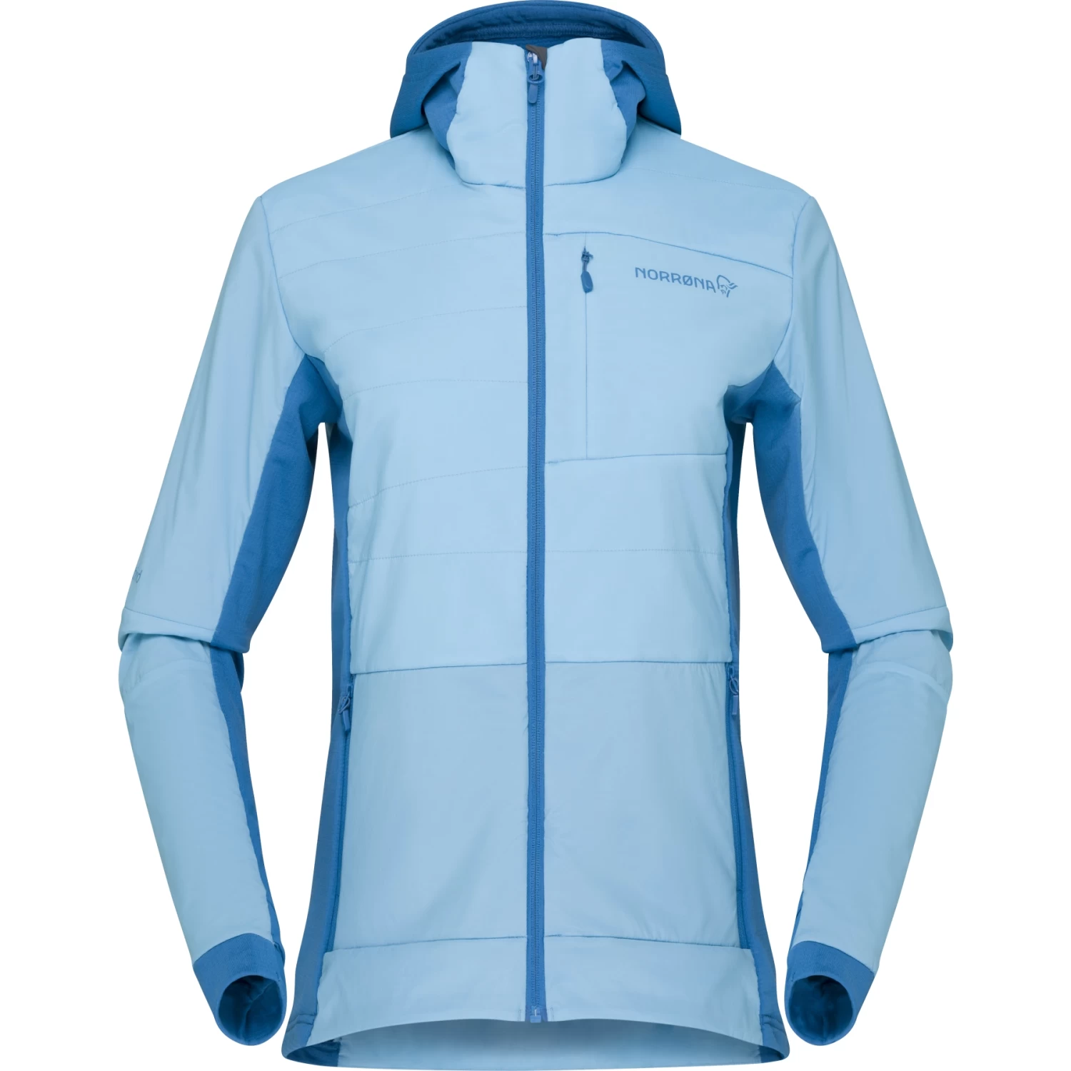 Norrona Falketind Alpha90 Insulated Zip Hood Jacket Women - Aquarius/Mykonos Blue 2 Norrona Falketind Alpha90 Insulated Zip Hood Jacket Women - Aquarius/Mykonos Blue - Image 2