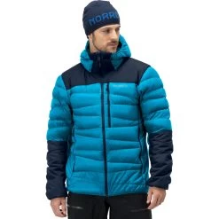Norrona Falketind Down750 Hood Jacket Men - Hawaiian Surf/Indigo Night