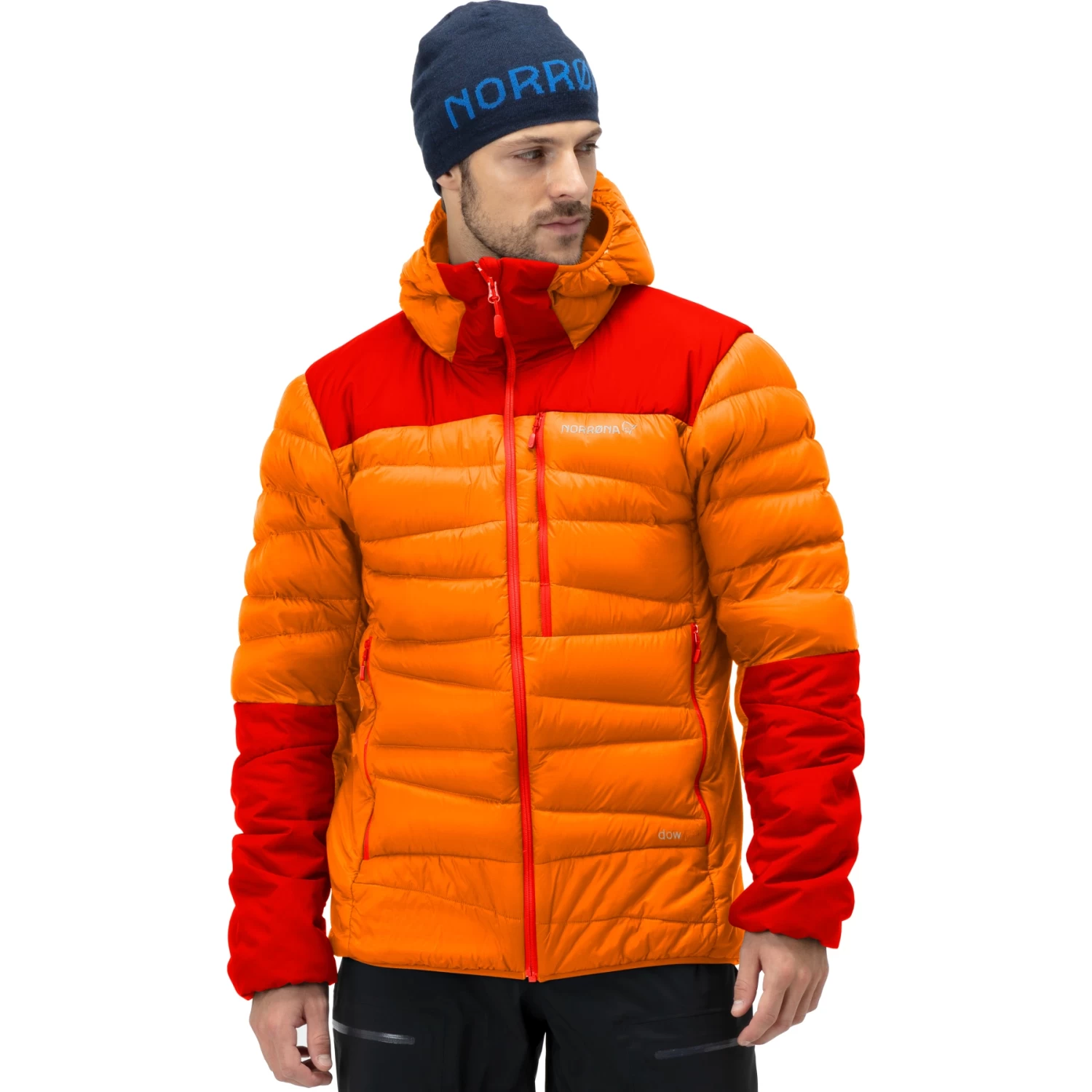 Norrona Falketind Down750 Hood Jacket Men - Orange Popsicle/Arednalin 1 Norrona Falketind Down750 Hood Jacket Men - Orange Popsicle/Arednalin