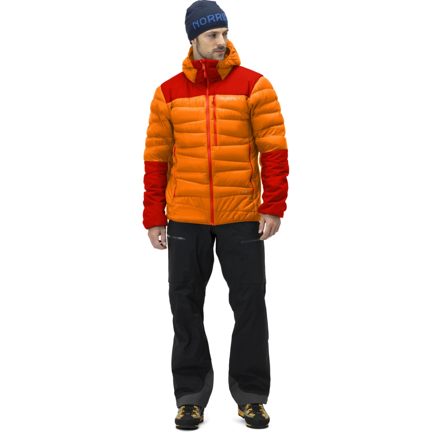 Norrona Falketind Down750 Hood Jacket Men - Orange Popsicle/Arednalin 4 Norrona Falketind Down750 Hood Jacket Men - Orange Popsicle/Arednalin - Image 4