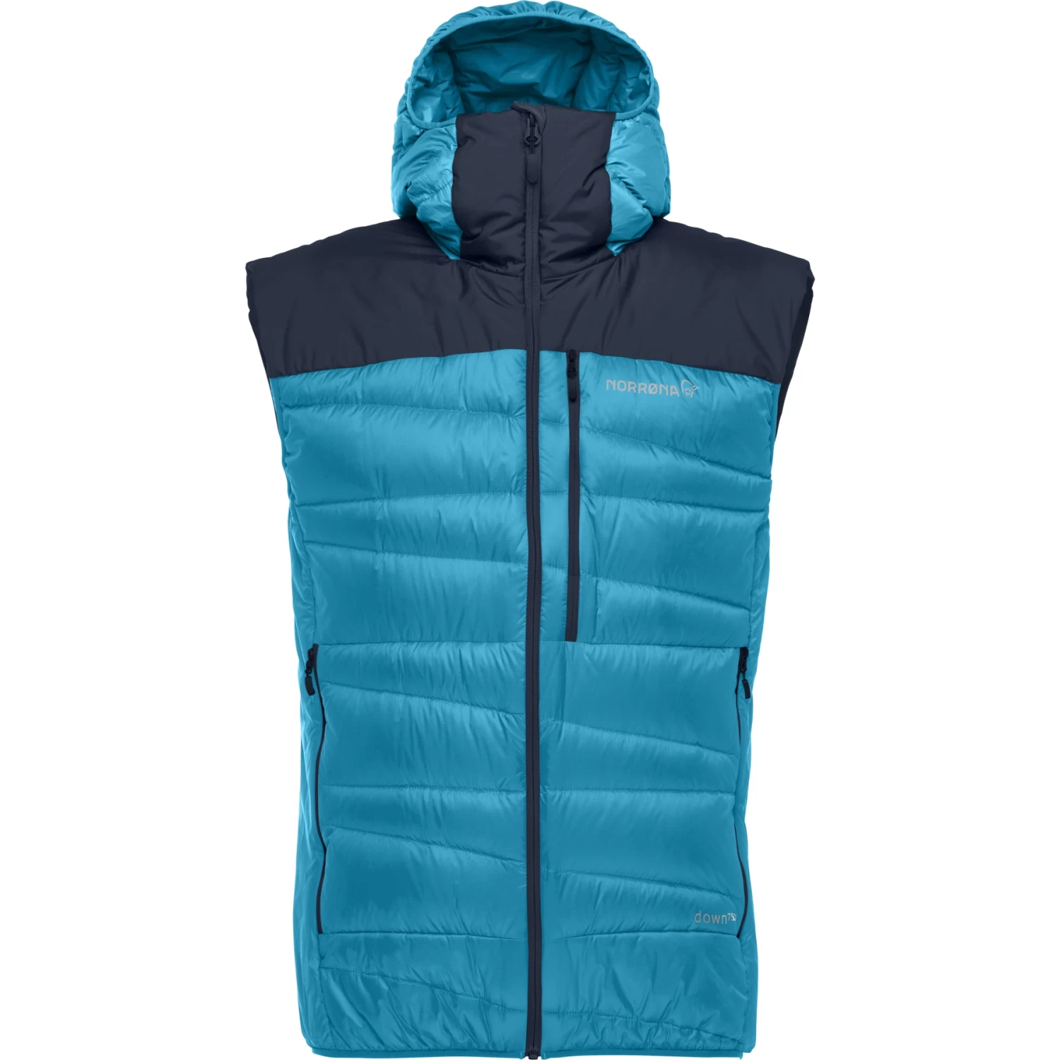 Norrona Falketind Down750 Vest Men - Hawaiian Surf/Indigo Night 2 Norrona Falketind Down750 Vest Men - Hawaiian Surf/Indigo Night - Image 2