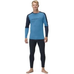 Norrona Falketind Equaliser Merino Round Neck Shirt Men - Hawaiian Surf/Indigo Night -Norrona norrona falketind equaliser merino round neck men hawaiian surf indigo night 2 1460977