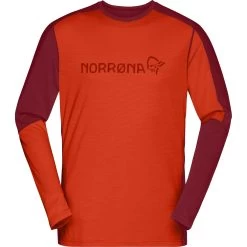 Norrona Falketind Equaliser Merino Round Neck Shirt Men - Arednalin/Rhubarb