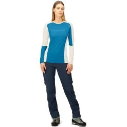 Norrona Falketind Equaliser Merino Round Neck Shirt Women - Hawaiian Surf/Snowdrop -Norrona norrona falketind equaliser merino round neck shirt women hawaiian surf snowdrop 4 1517606