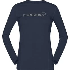 Norrona Falketind Equaliser Merino Round Neck Shirt Women - Indigo Night -Norrona norrona falketind equaliser merino round neck women indigo night 1 1123878