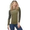 Norrona Falketind Equaliser Merino Round Neck Shirt Women - Olive Drab/Olive Night