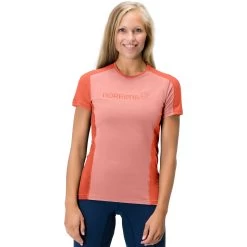 Norrona Falketind Equaliser Merino T-Shirt Women - Peach Amber/Orange Alert