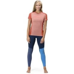 Norrona Falketind Equaliser Merino T-Shirt Women - Peach Amber/Orange Alert -Norrona norrona falketind equaliser merino t shirt women peach amber orange alert 3 1253642