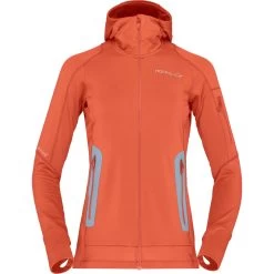 Norrona Falketind Power Grid Hood Jacket Women - Orange Alert -Norrona norrona falketind power grid hood women orange alert 1 1341890