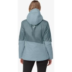 Norrona Falketind Thermo60 Hood Jacket Women - North Atlantic/Tourmaline -Norrona norrona falketind thermo60 hood women north atlantic tourmaline model 3 1150972