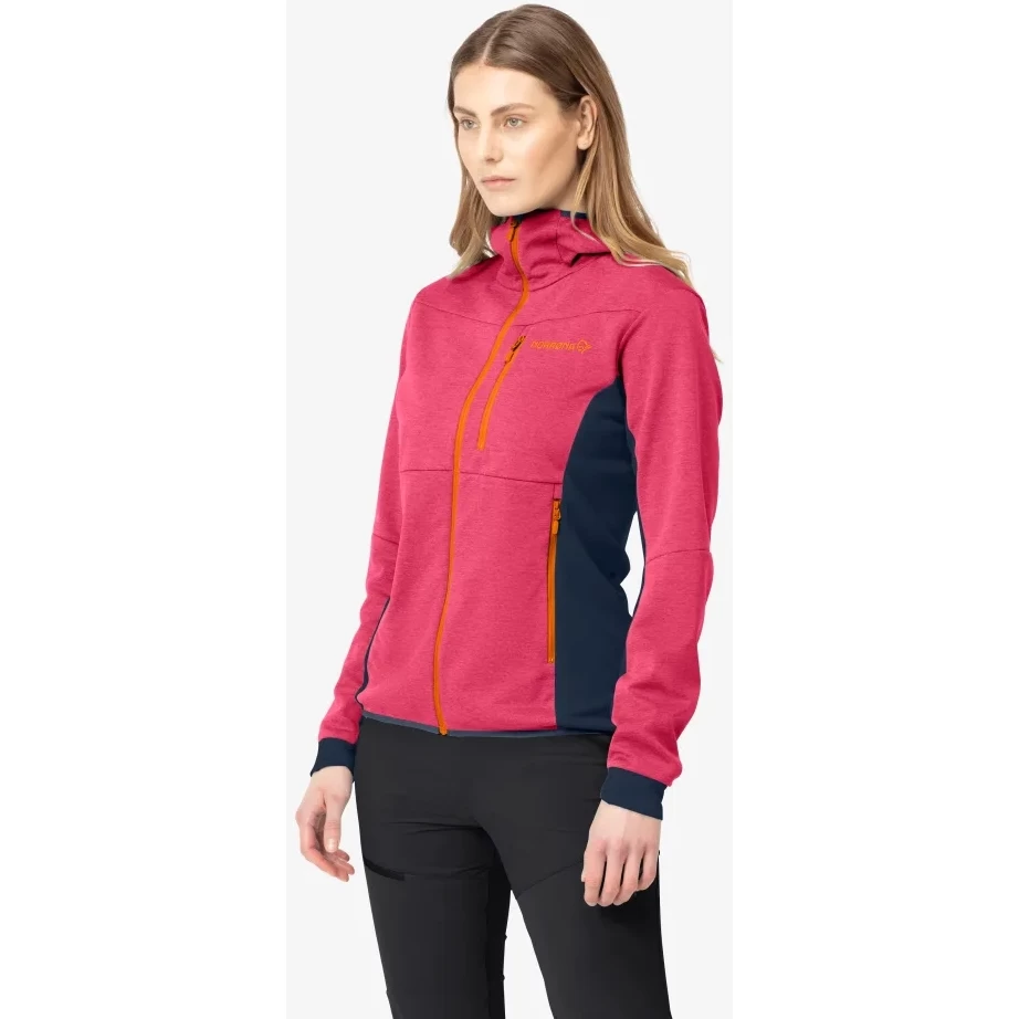 Norrona Falketind Warm2 Octa Hood Jacket Women - Honeysuckle/Indigo Night 4 Norrona Falketind Warm2 Octa Hood Jacket Women - Honeysuckle/Indigo Night - Image 4