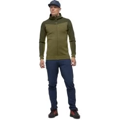 Norrona Falketind Warmwool2 Stretch Zip Hood Jacket Men - Olive Night/Olive Drab -Norrona norrona falketind warmwool2 stretch zip hood jacket men olive night olive drab 3 1254027