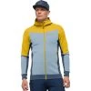 Norrona Falketind Warmwool2 Stretch Zip Hood Jacket Men - Sulphur/Blue Fog