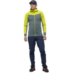 Norrona Falketind Warmwool2 Stretch Zip Hood Jacket Men - Sulphur Spring/North Atlantic -Norrona norrona falketind warmwool2 stretch zip hood jacket men sulphur spring north atlantic 2 1561000