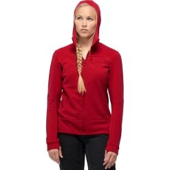 Norrona Falketind Warmwool2 Stretch Zip Hood Jacket Women - Jester Red