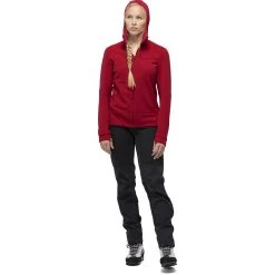 Norrona Falketind Warmwool2 Stretch Zip Hood Jacket Women - Jester Red -Norrona norrona falketind warmwool2 stretch zip hood jacket women jester red 2 1461829