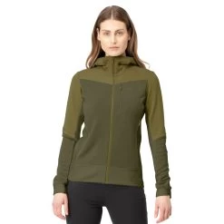Norrona Falketind Warmwool2 Stretch Zip Hood Jacket Women - Olive Drab/Olive Night