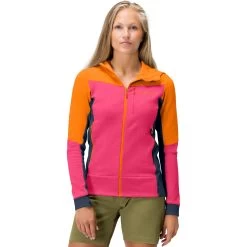 Norrona Falketind Warmwool2 Stretch Zip Hood Jacket Women - Orange Popsicle/Honeysuckle