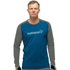 Norrona Fjørå Equaliser Lightweight Long Sleeve Shirt Men - Mykonos Blue/Castor Grey