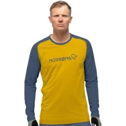 Norrona Fjørå Equaliser Lightweight Long Sleeve Shirt Men - Sulphur/Vintage Indigo