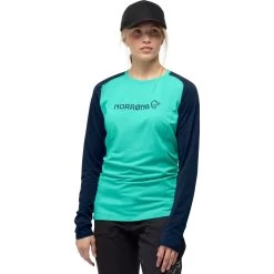 Norrona Fjørå Equaliser Lightweight Long Sleeve Shirt Women - Arcadia/Indigo Night