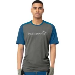 Norrona Fjørå Equaliser Lightweight T-Shirt Men - Mykonos Blue/Castor Grey