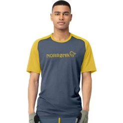Norrona Fjørå Equaliser Lightweight T-Shirt Men - Sulphur/Vintage Indigo