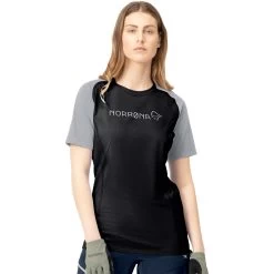 Norrona Fjørå Equaliser Lightweight T-Shirt Women - Caviar/Light Grey