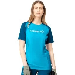 Norrona Fjørå Equaliser Lightweight T-Shirt Women - Mykonos Blue/Aquarius