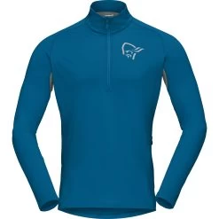 Norrona Fjørå Equaliser Long Sleeve Zip Top Men - Mykonos Blue/Castor Grey -Norrona norrona fjora equaliser long sleeve zip top men mykonos blue castor grey 1 1342508