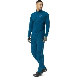 Norrona Fjørå Equaliser Long Sleeve Zip Top Men - Mykonos Blue/Castor Grey -Norrona norrona fjora equaliser long sleeve zip top men mykonos blue castor greymodel 2 1399614