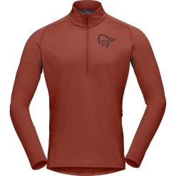 Norrona Fjørå Equaliser Long Sleeve Zip Top Men - Rooibos Tea/Indigo Night -Norrona norrona fjora equaliser long sleeve zip top men rooibos tea indigo night 1 1255393
