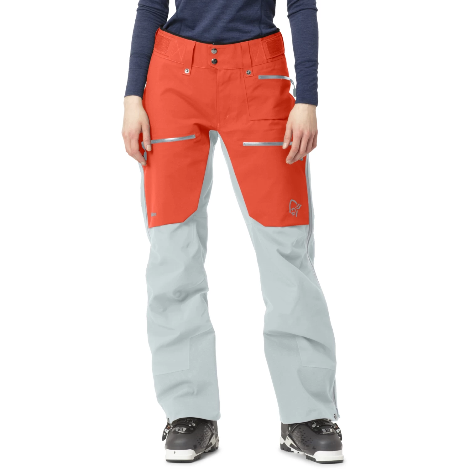 Norrona Lofoten Gore-Tex Pro Pants Women - Orange Alert/Blue Fog 1 Norrona Lofoten Gore-Tex Pro Pants Women - Orange Alert/Blue Fog