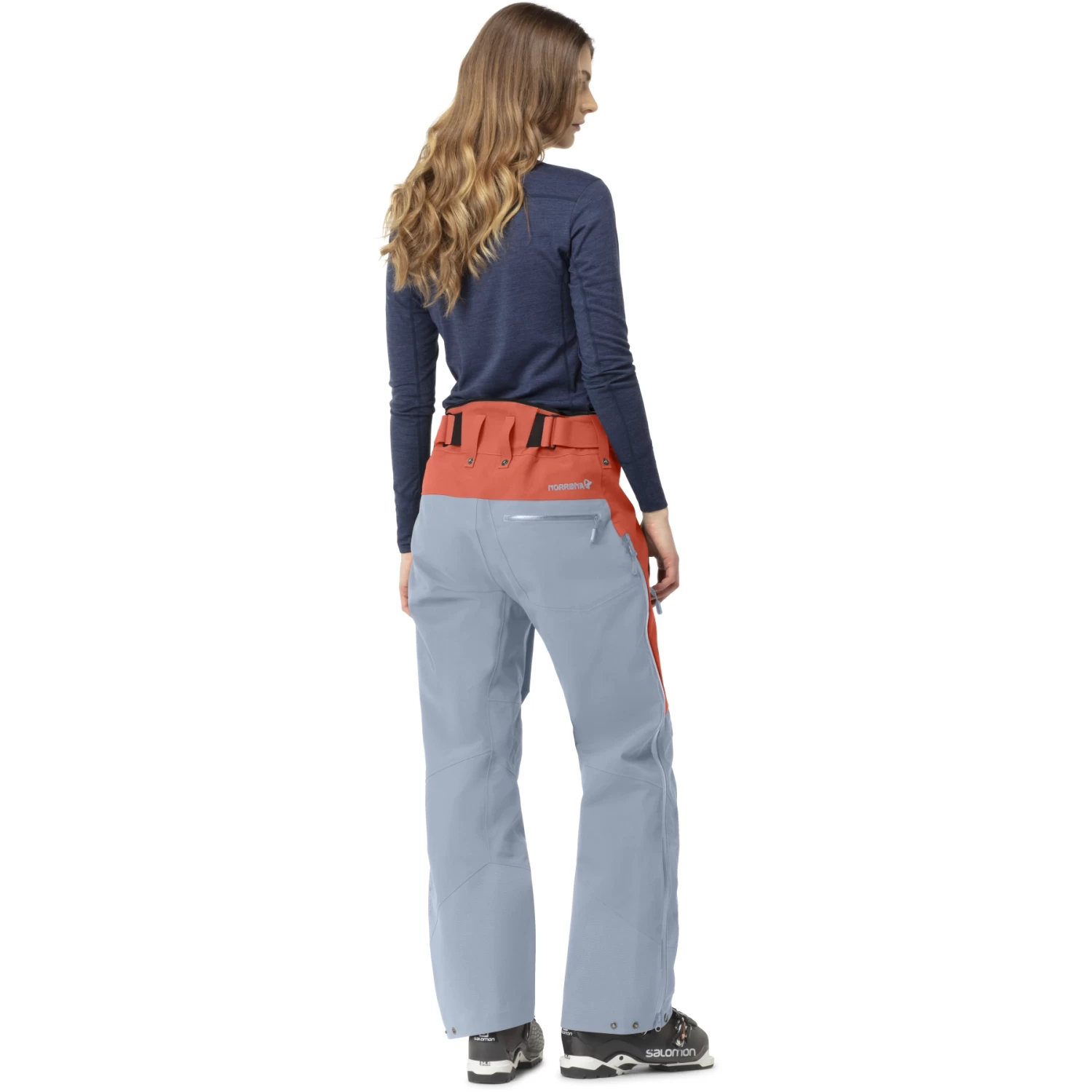 Norrona Lofoten Gore-Tex Pro Pants Women - Orange Alert/Blue Fog 4 Norrona Lofoten Gore-Tex Pro Pants Women - Orange Alert/Blue Fog - Image 4