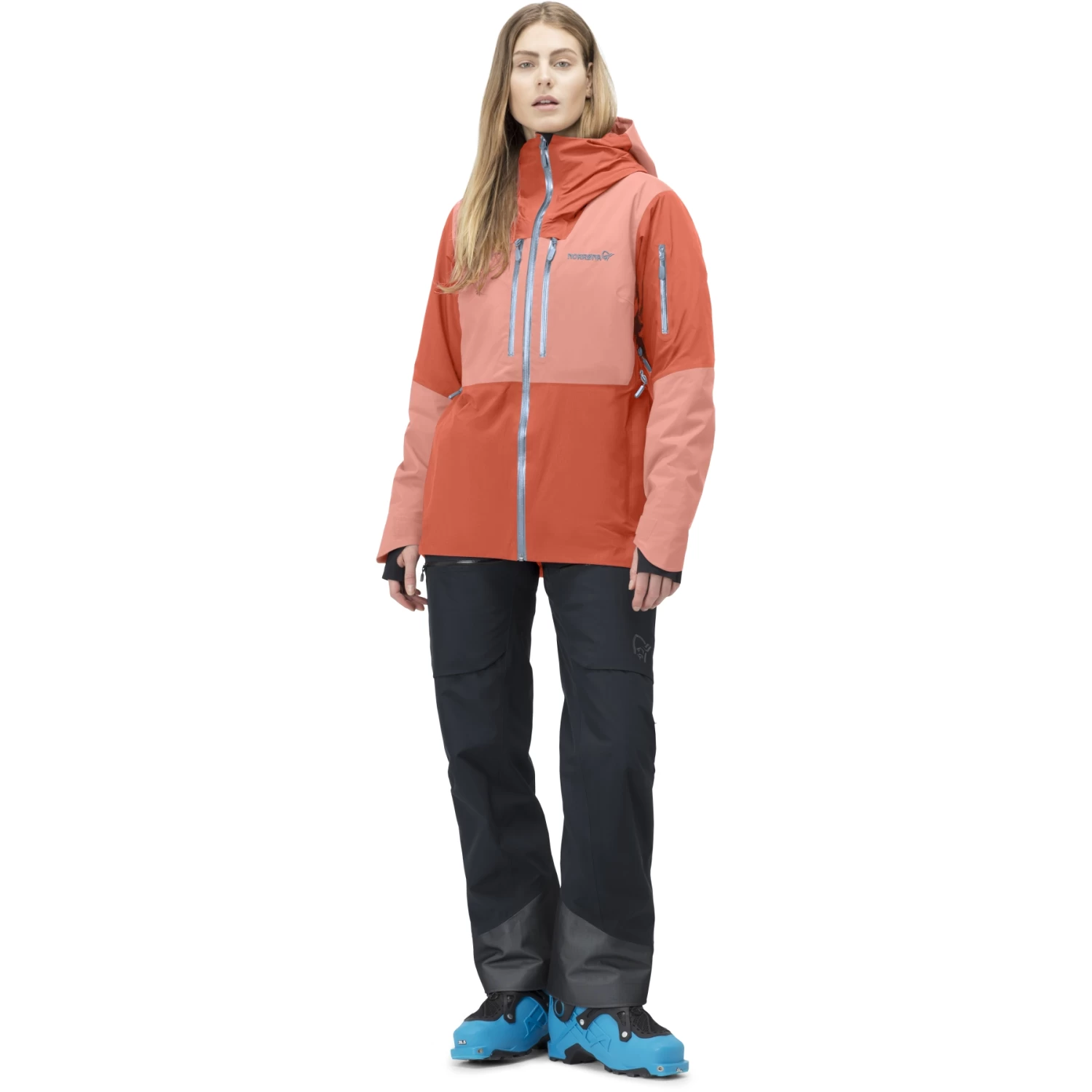 Norrona Lofoten Gore-Tex Thermo100 Jacket Women - Orange Alert/Peach Amber 4 Norrona Lofoten Gore-Tex Thermo100 Jacket Women - Orange Alert/Peach Amber - Image 4