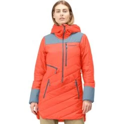 Norrona Lofoten Primaloft80 Anorak Jacket Women - Orange Alert/Blue Fog