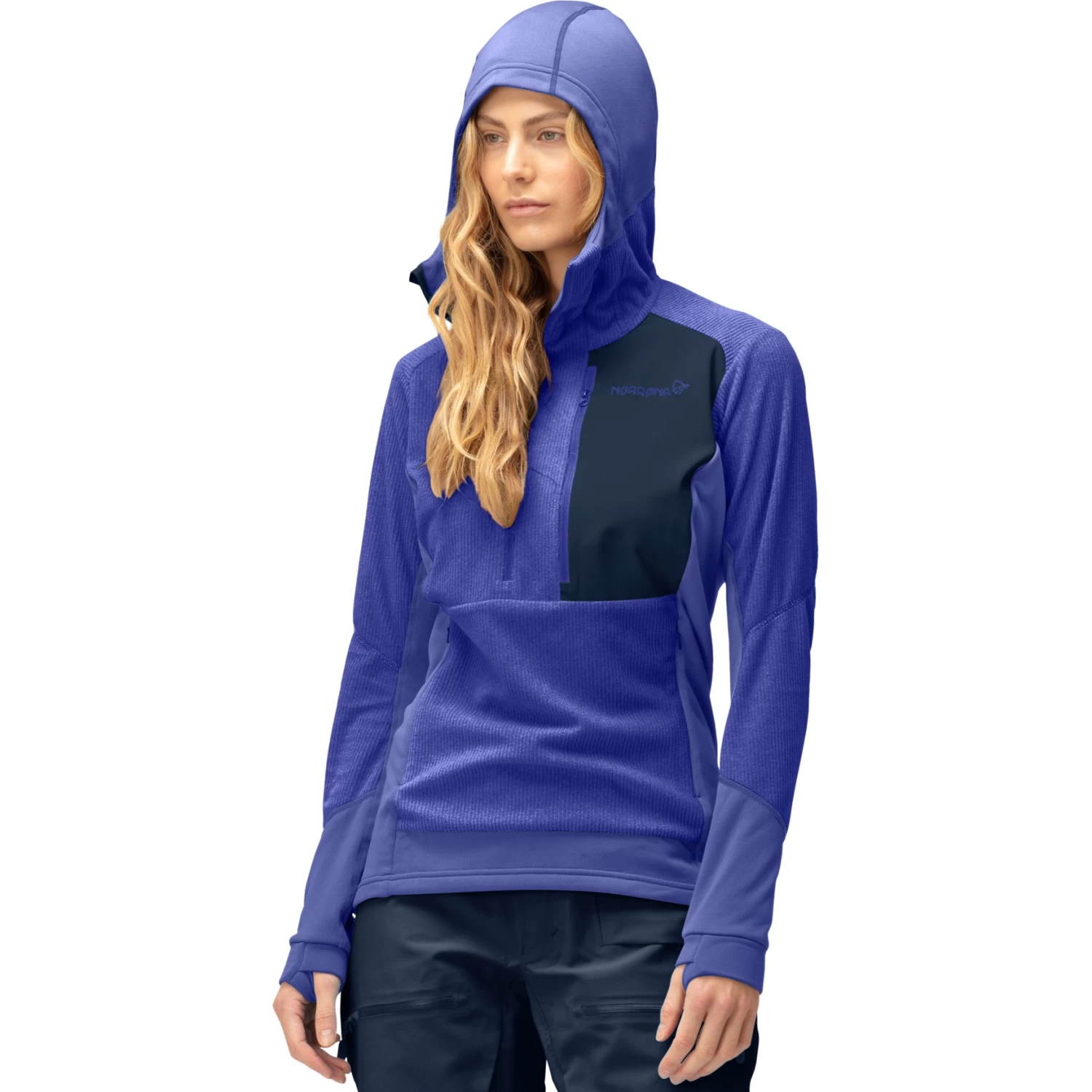 Norrona Lofoten Thermal Pro Hood Pullover Women - Violet Storm/Royal Blue 1 Norrona Lofoten Thermal Pro Hood Pullover Women - Violet Storm/Royal Blue