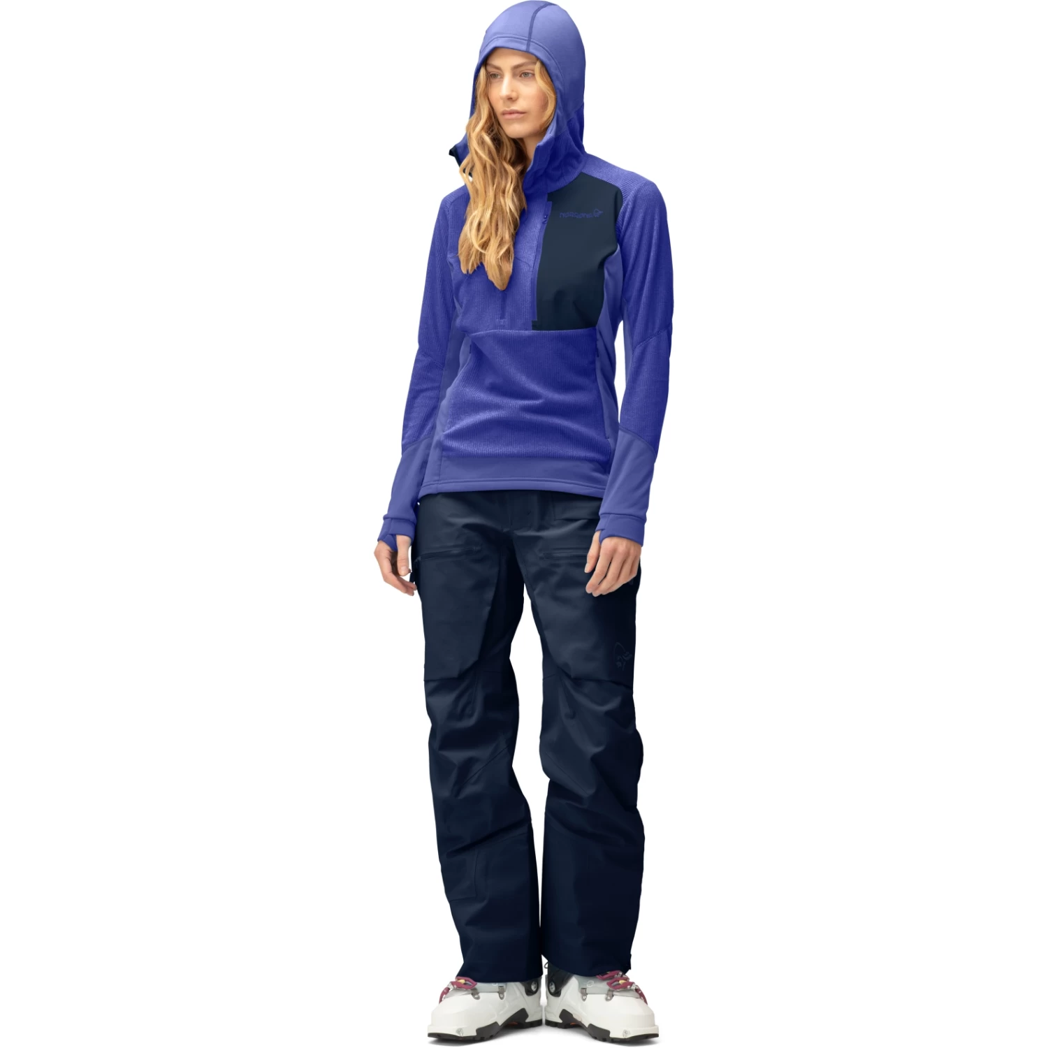 Norrona Lofoten Thermal Pro Hood Pullover Women - Violet Storm/Royal Blue 4 Norrona Lofoten Thermal Pro Hood Pullover Women - Violet Storm/Royal Blue - Image 4