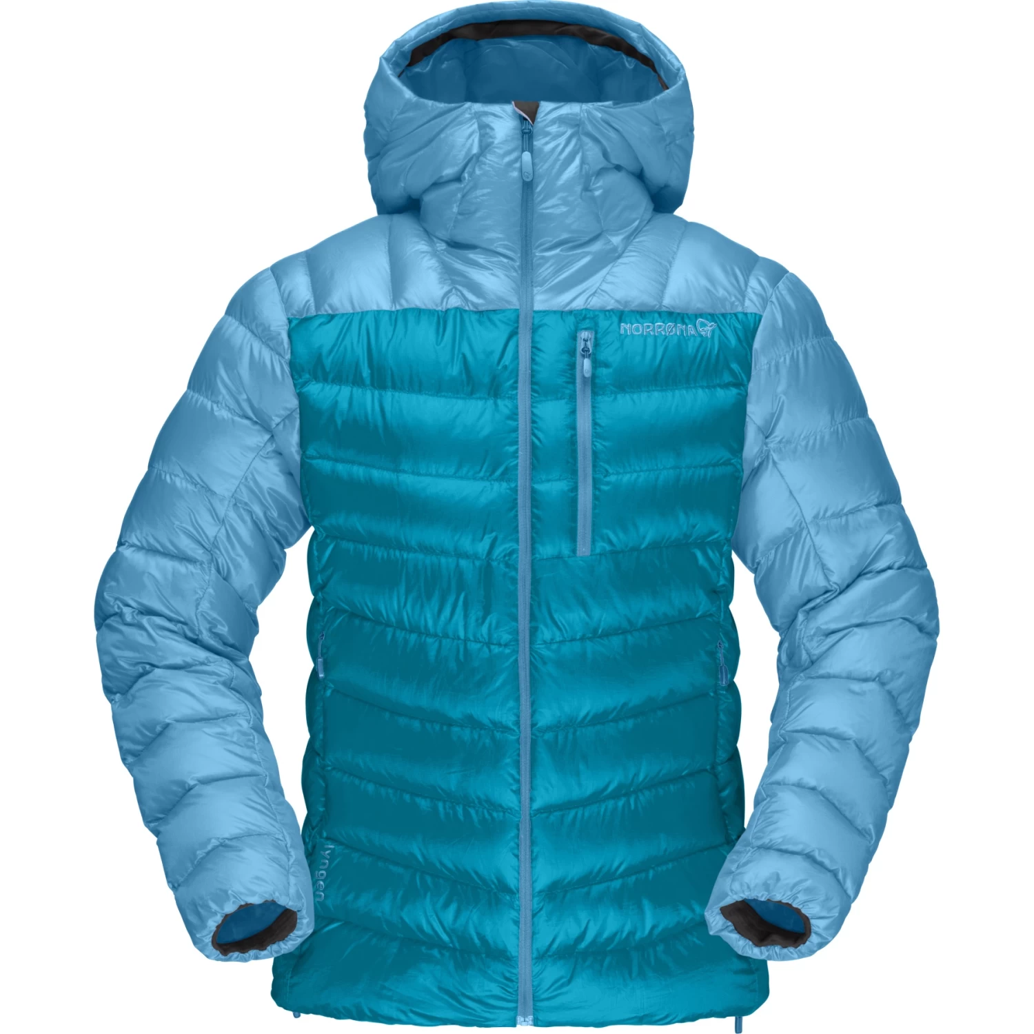 Norrona Lyngen Down850 Hood Jacket Women - Aquarius/Hawaiian Surf 2 Norrona Lyngen Down850 Hood Jacket Women - Aquarius/Hawaiian Surf - Image 2