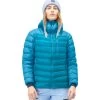 Norrona Lyngen Down850 Hood Jacket Women - Aquarius/Hawaiian Surf