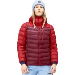 Norrona Lyngen Down850 Hood Jacket Women - True Red/Rhubarb