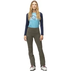 Norrona Lyngen Equaliser Stretch Ski Tights Women - Olive Night -Norrona norrona lyngen equaliser stretch ski tights women olive night 3 1256397