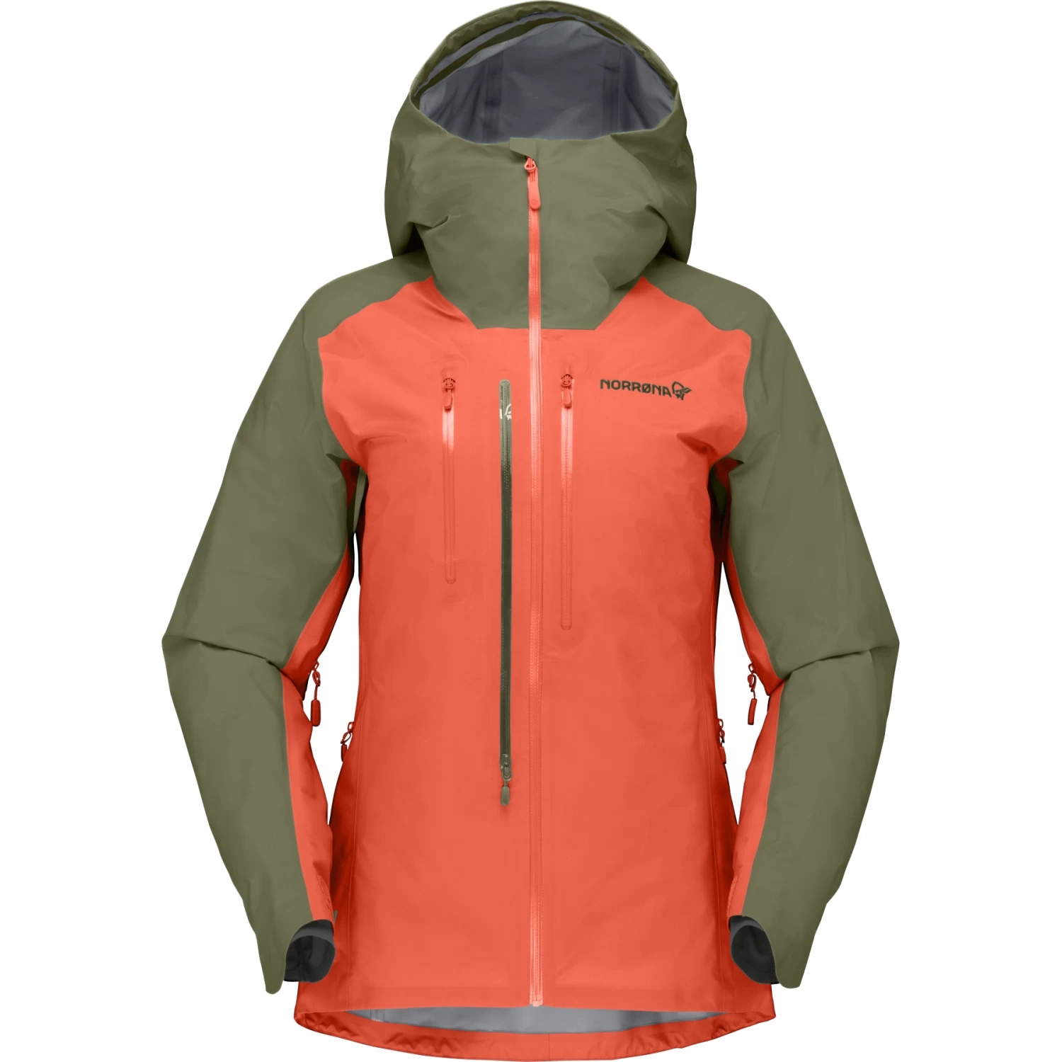 Norrona Lyngen Gore-Tex Jacket Women - Olive Night/Orange Alert 2 Norrona Lyngen Gore-Tex Jacket Women - Olive Night/Orange Alert - Image 2