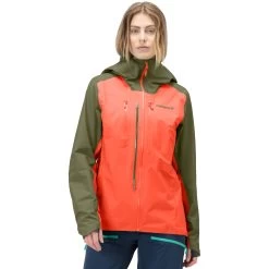 Norrona Lyngen Gore-Tex Jacket Women - Olive Night/Orange Alert